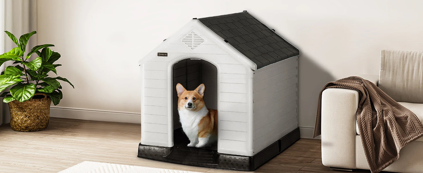 Durable Waterproof Plastic Dog House for Small to Large Sized Dogs