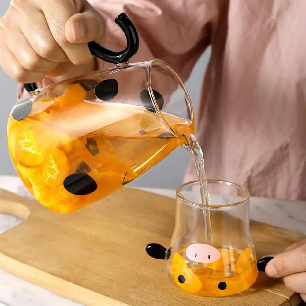 Cow Glass Water Pitcher