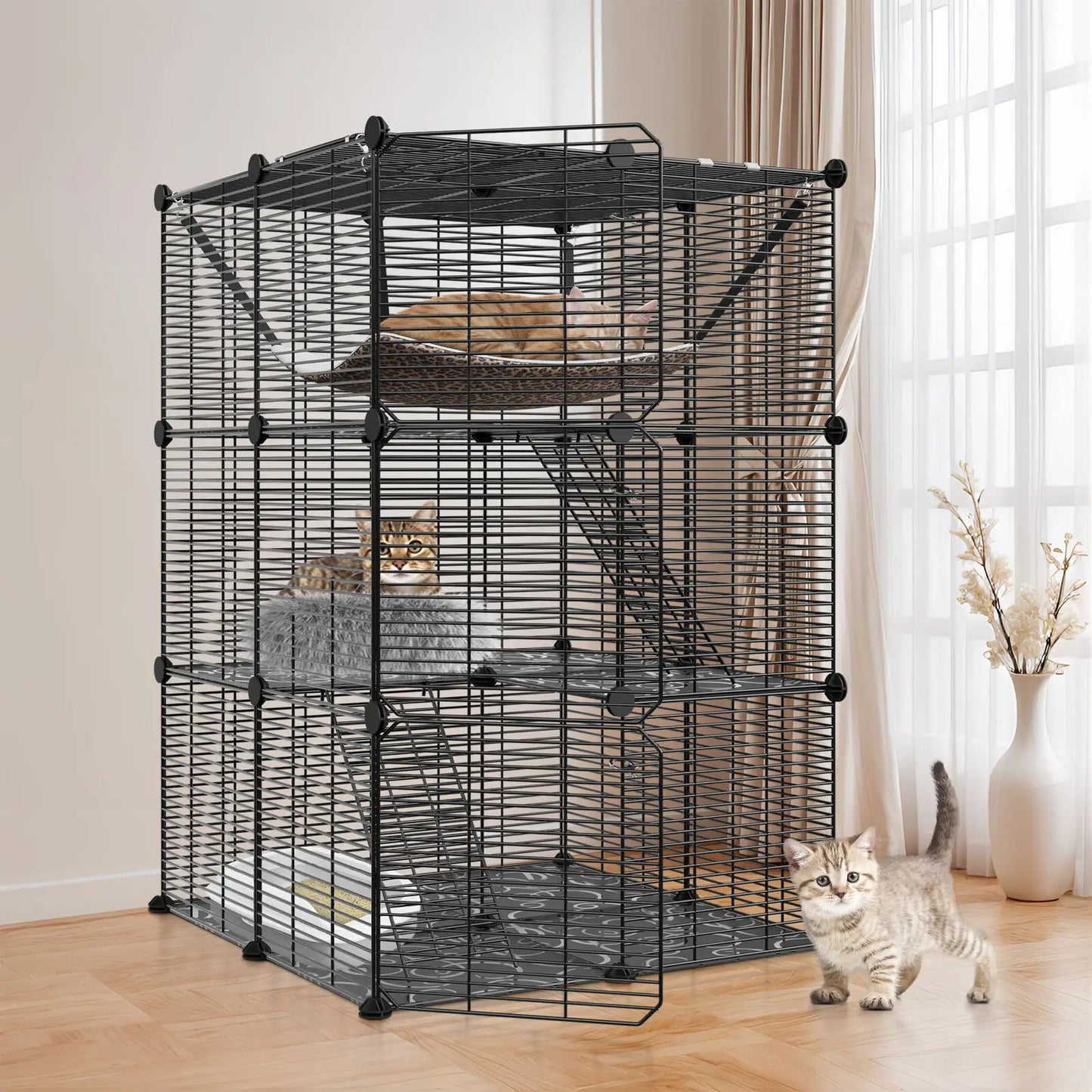 3-Tiers Cat Cage Enclosure