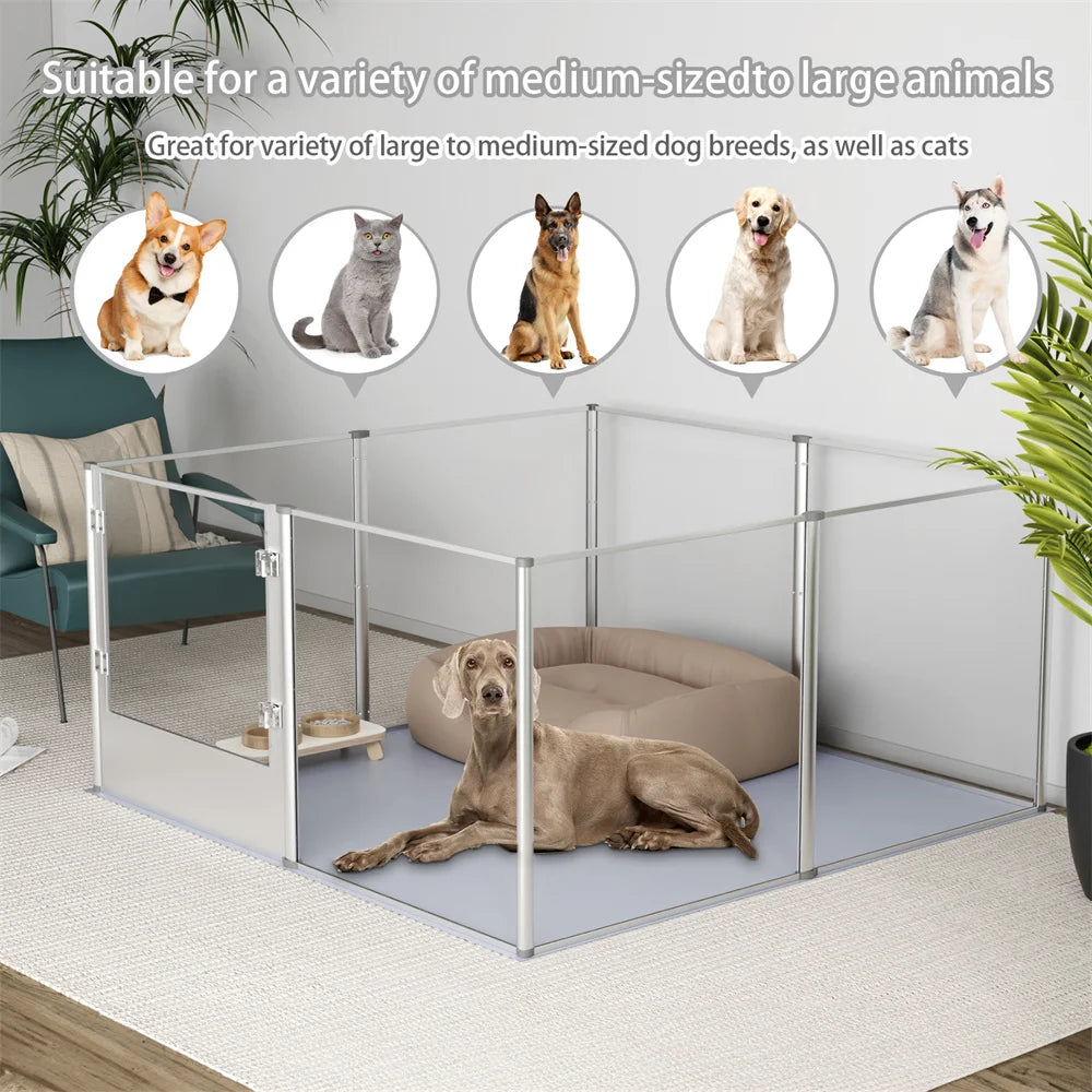 1Pc Large Acrylic Dog Playpen Cage