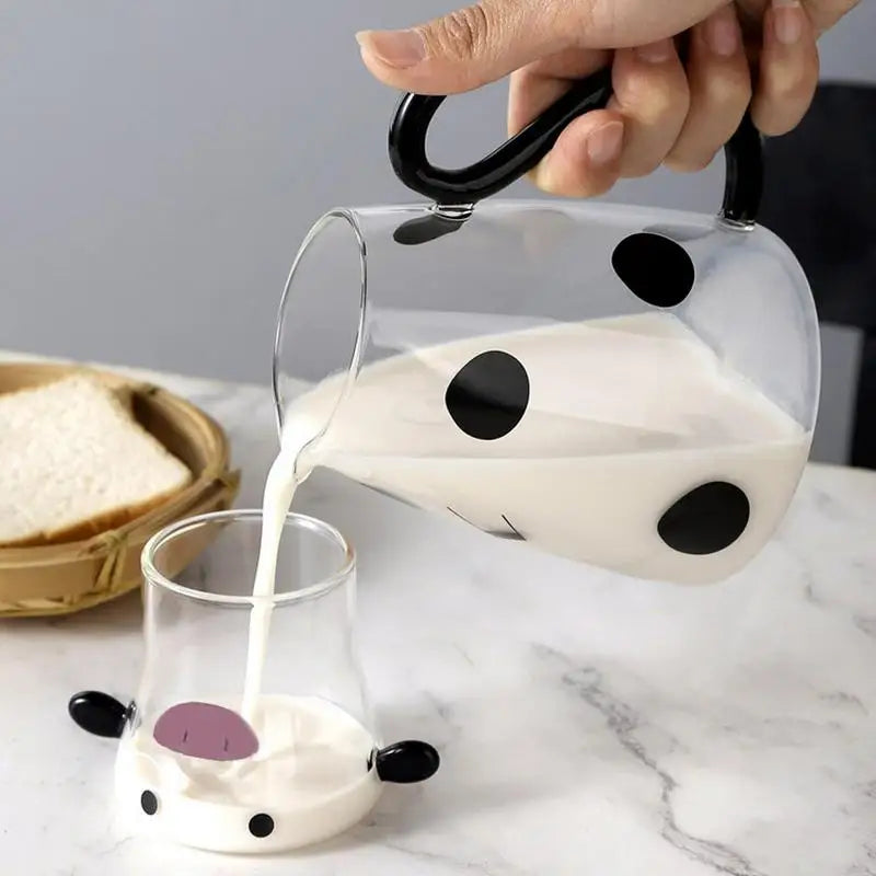 Cow Glass Water Pitcher