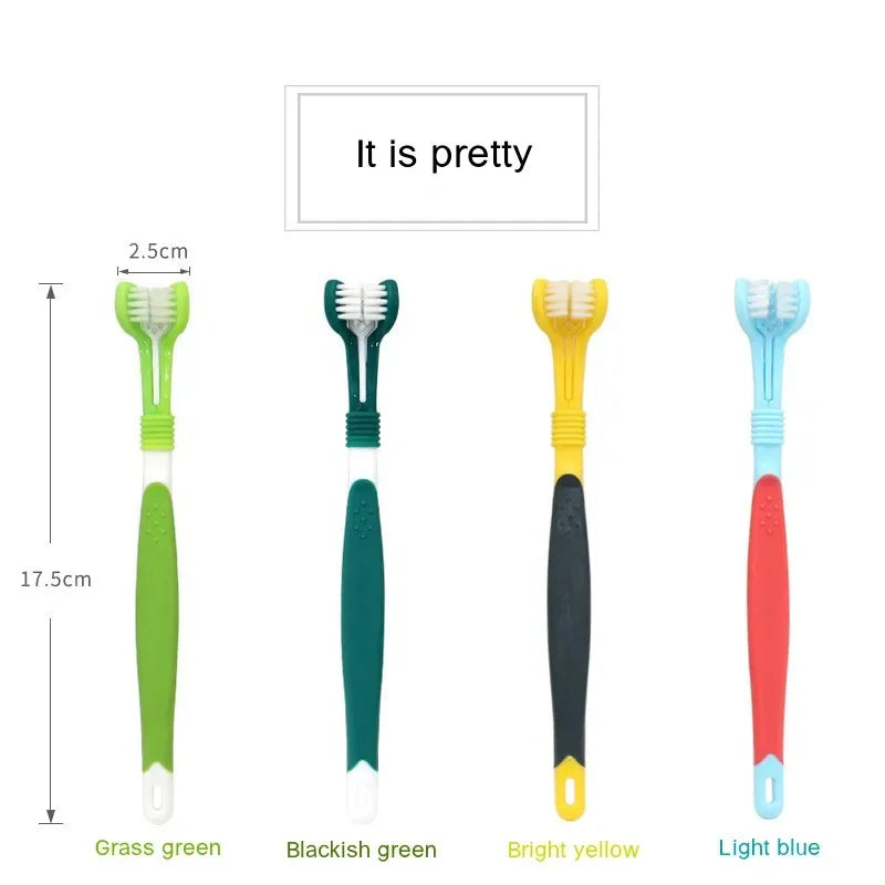 3-Sided Pet Toothbrush Dog Dental Care Cat Cleaning Mouth