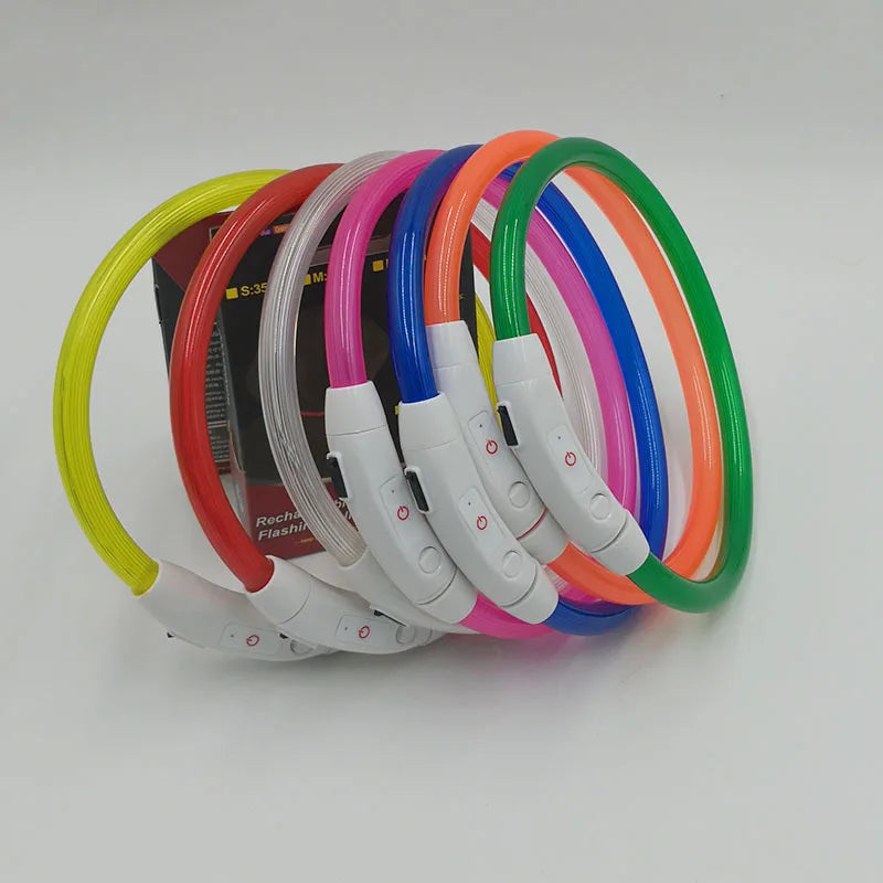 USB Charging Necklace Led Luminous Dog Collar Light