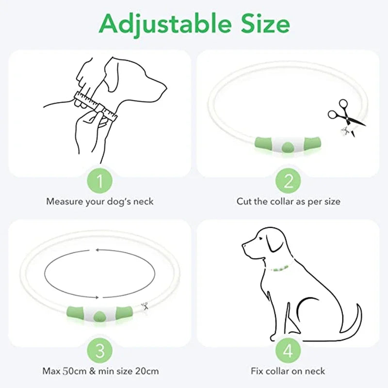 USB Charging Necklace Led Luminous Dog Collar Light