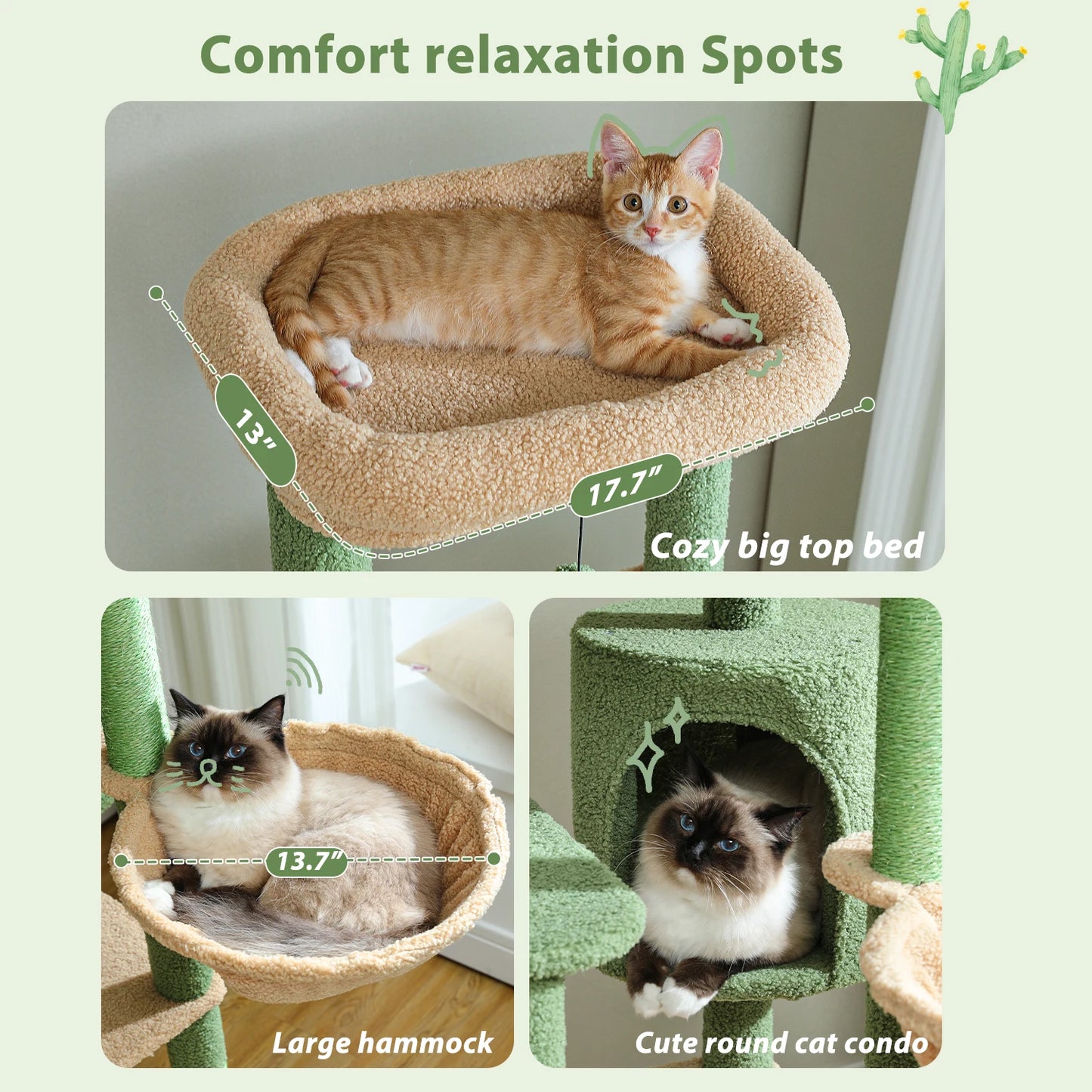 Cactus Large Cat Tree Tower for Indoors