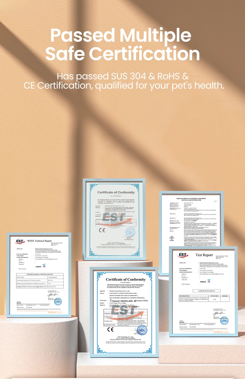 ROJECO Stainless Steel Cat Water Fountain