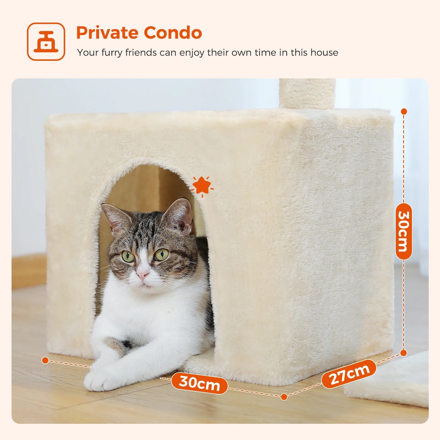 2 in 1 Cat Tree for Large Cat and Small Cat