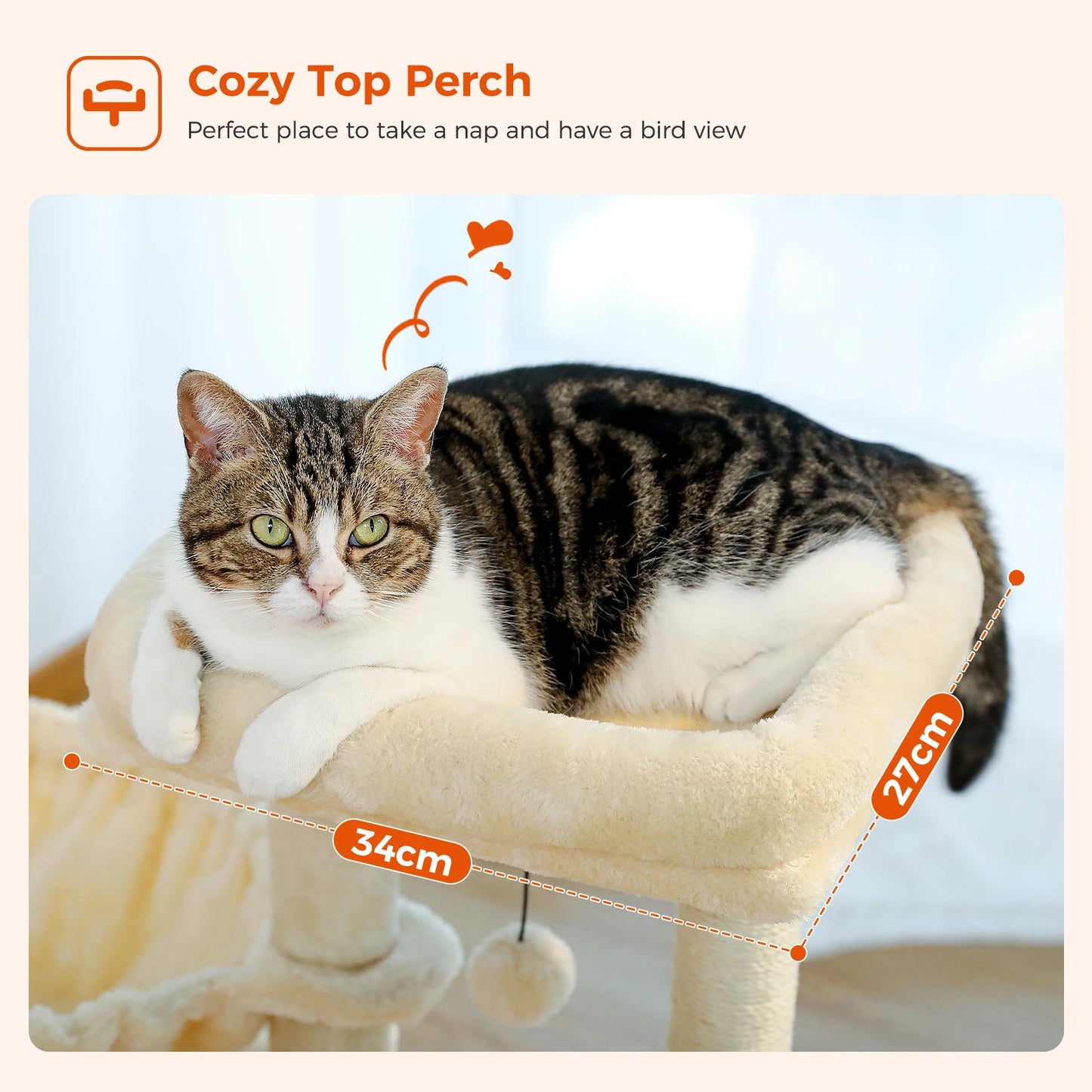 2 in 1 Cat Tree for Large Cat and Small Cat
