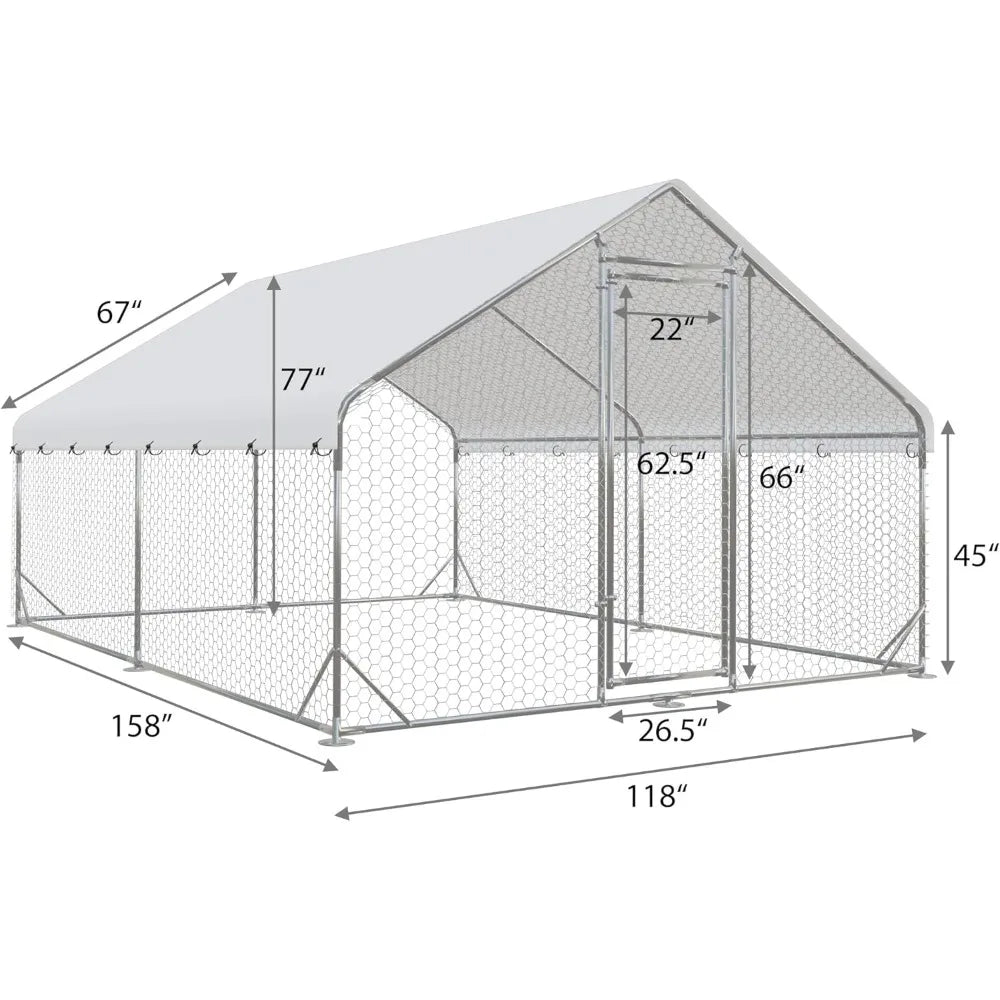 Large Metal Chicken Coop Run
