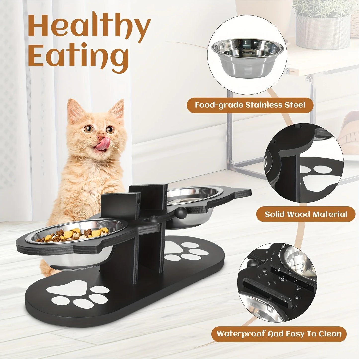 3 Cat Bowls in 1 Feeder Feeding & Watering Supplies