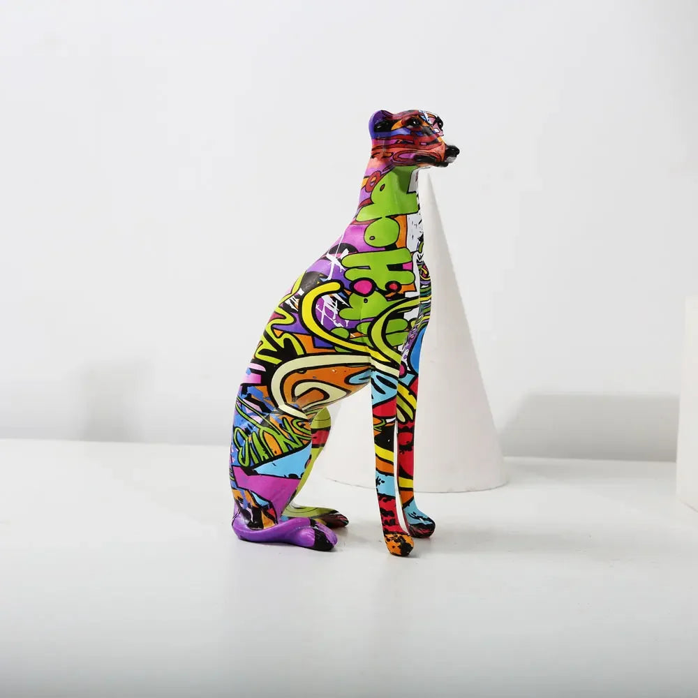 Modern Creative Painted Colorful Greyhound Doberman