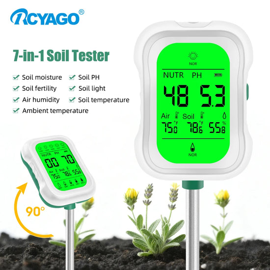 RCYAGO 7-in-1 Digital Soil pH Meter