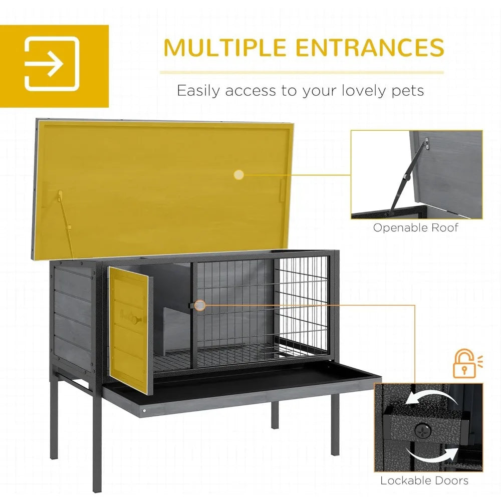 Rabbit Hutch Elevated Bunny Cage