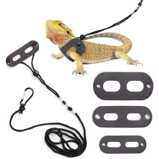 Bearded Dragon Harness and Leash Adjustable (S,M,L, 3 Pack)