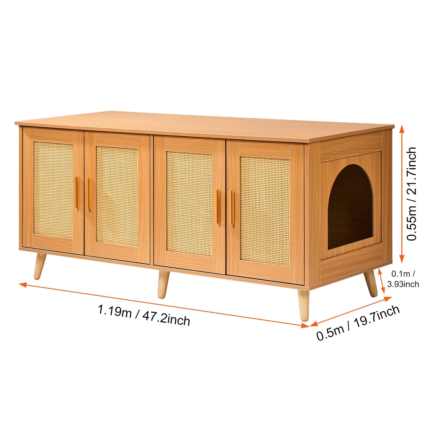 VEVOR Cat Litter Box Enclosure, White