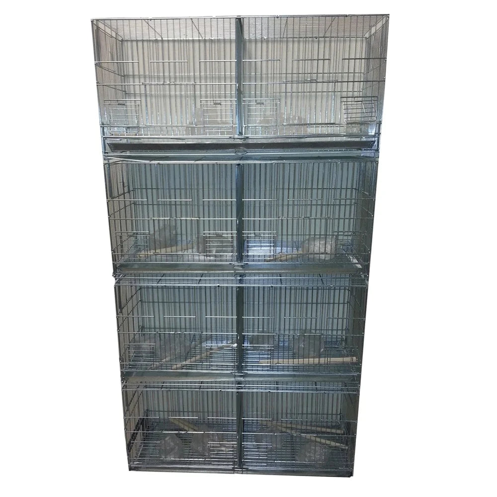 4 Stackable Galvanized Steel Double Breeding Bird Cages