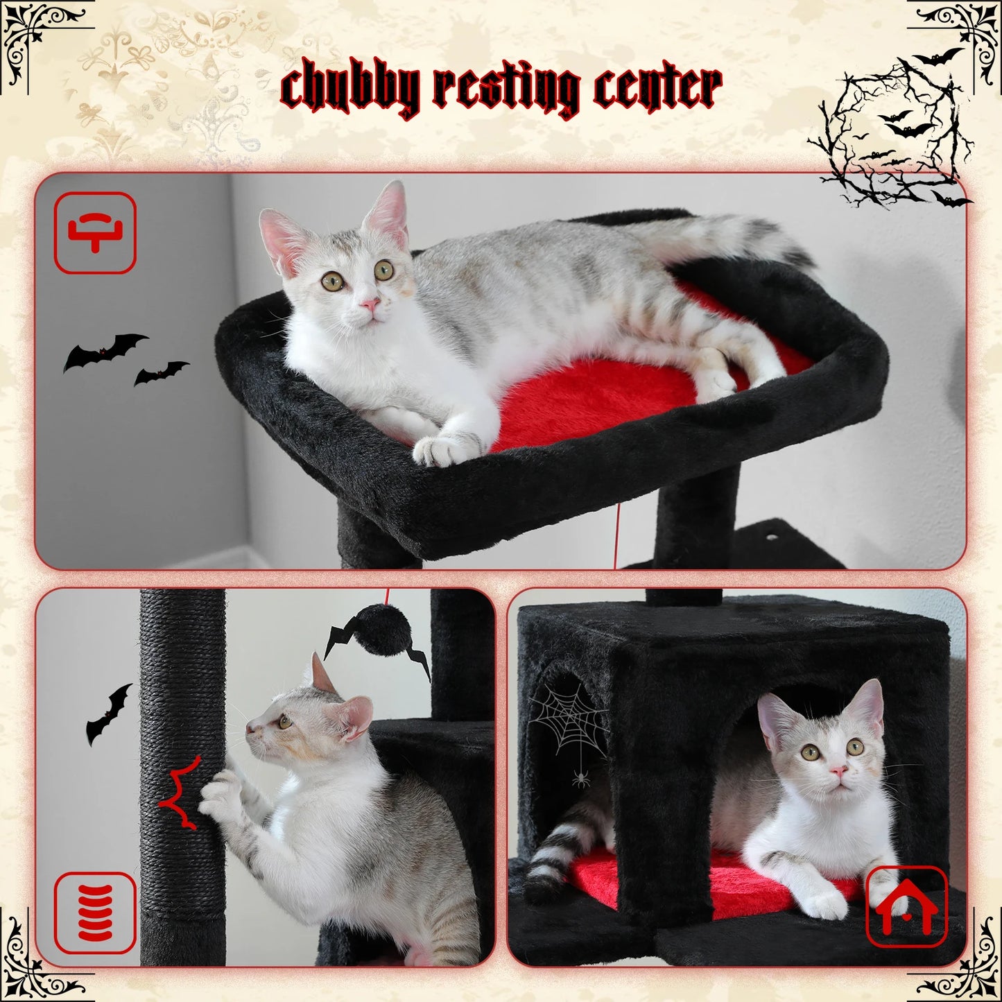 Gothic Cat Tree for Indoor Cats
