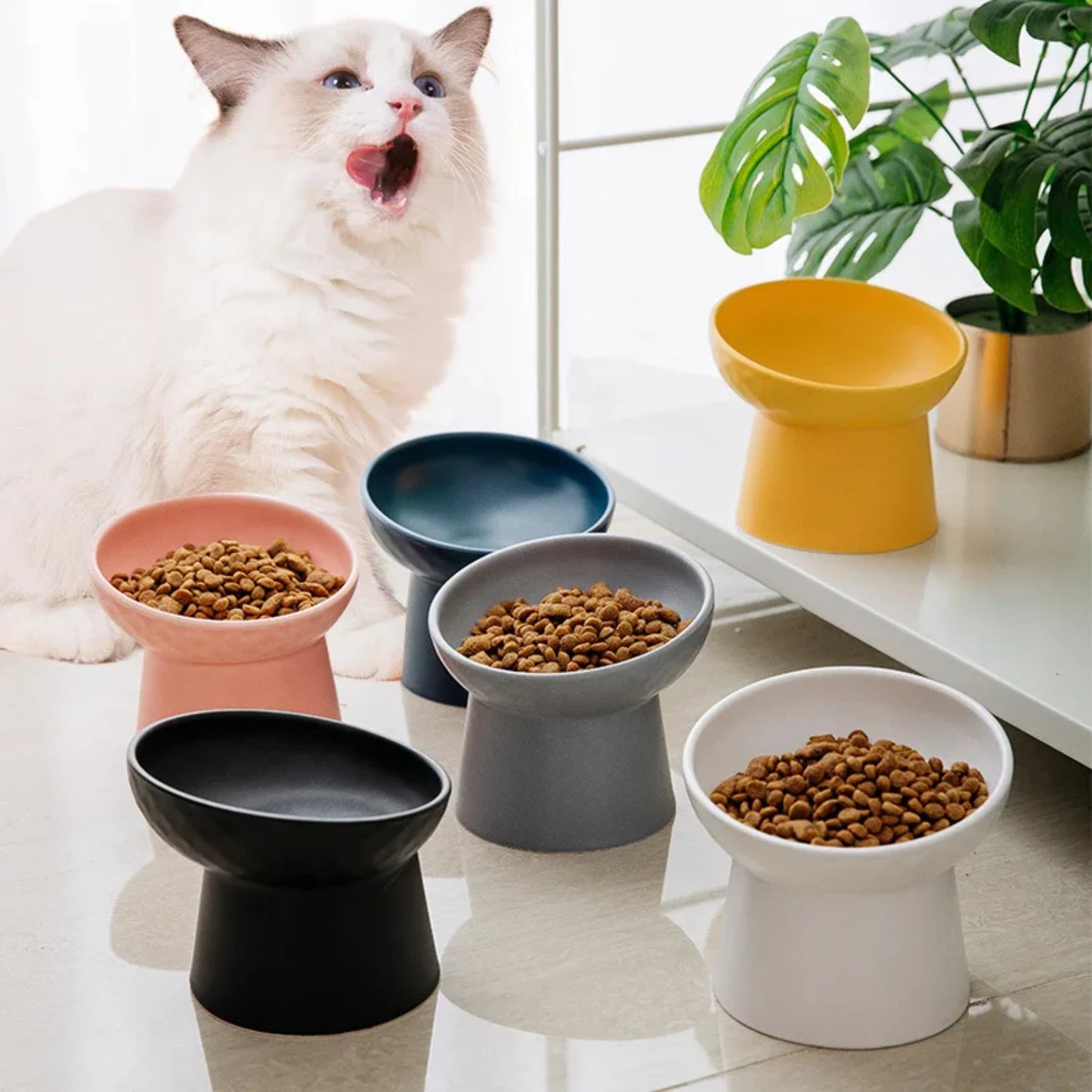 Cat Nordic Style Food Water Bowl