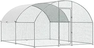 Large Metal Chicken Coop Run for Yard with Cover