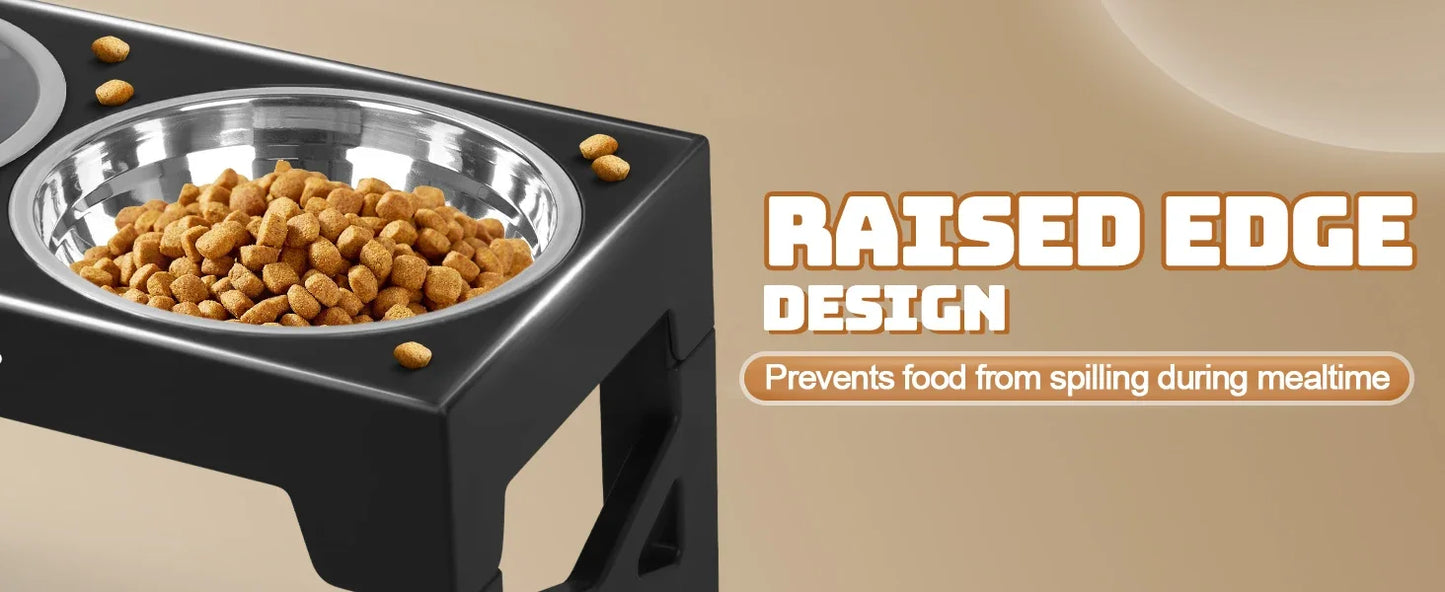 Adjustable Elevated Dog Bowls Stand