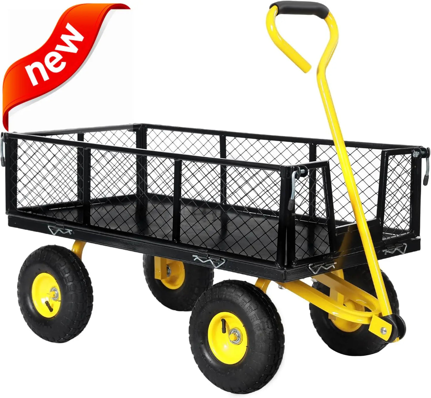 900 Lbs Capacity Heavy Duty Mesh Steel Garden Cart