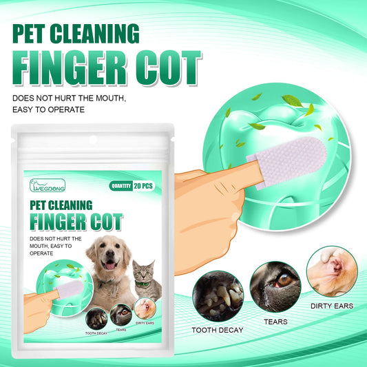 20Pcs/Bag Pet Cleaning Teeth Finger Cover