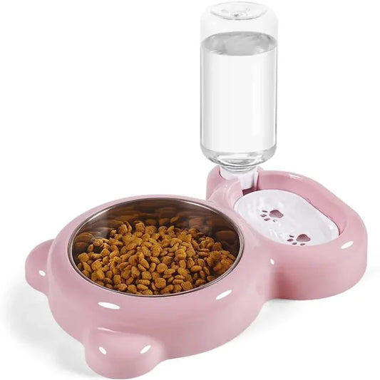 Auto Refill Pet Food & Water Bowl Combo for Cats & Dogs