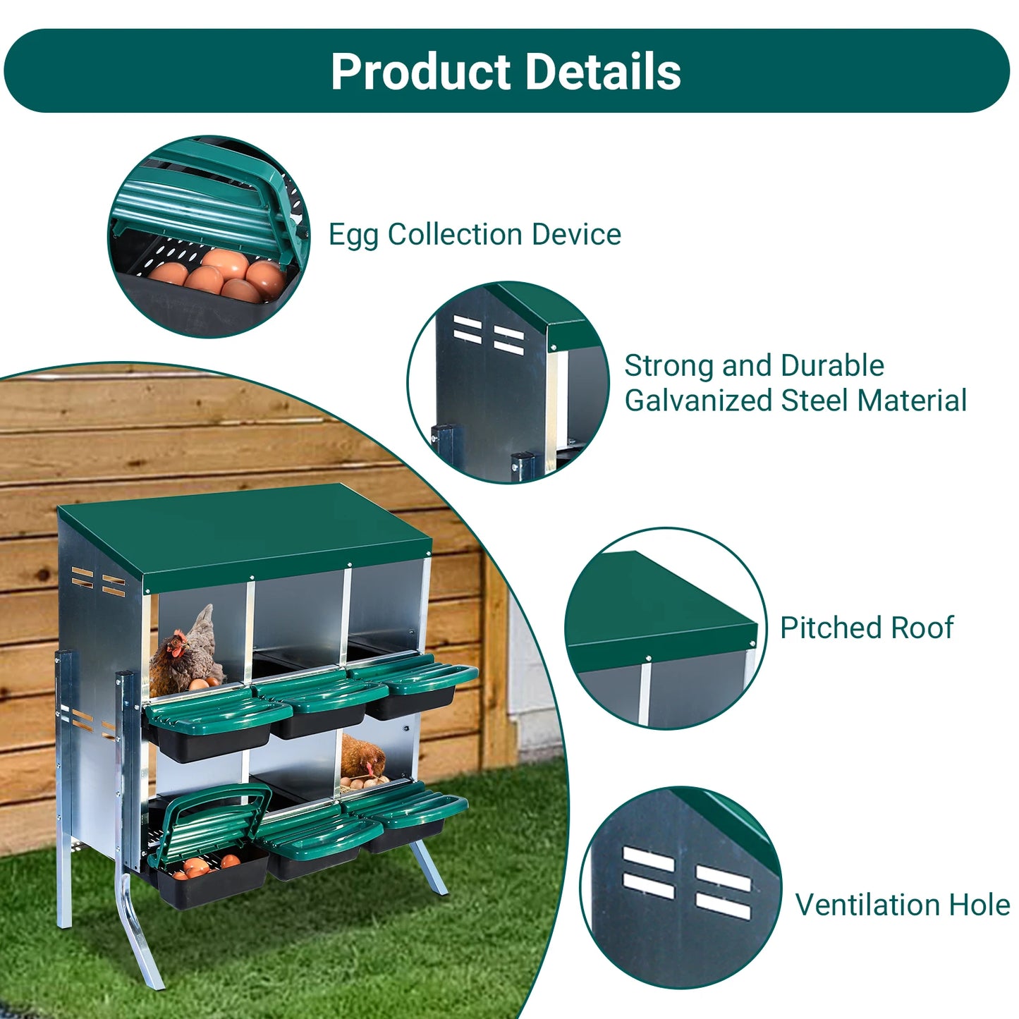 6-8-10 Holes Chicken Nesting Box