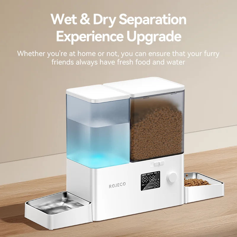 ROJECO 2 In 1 Automatic Pet Feeder