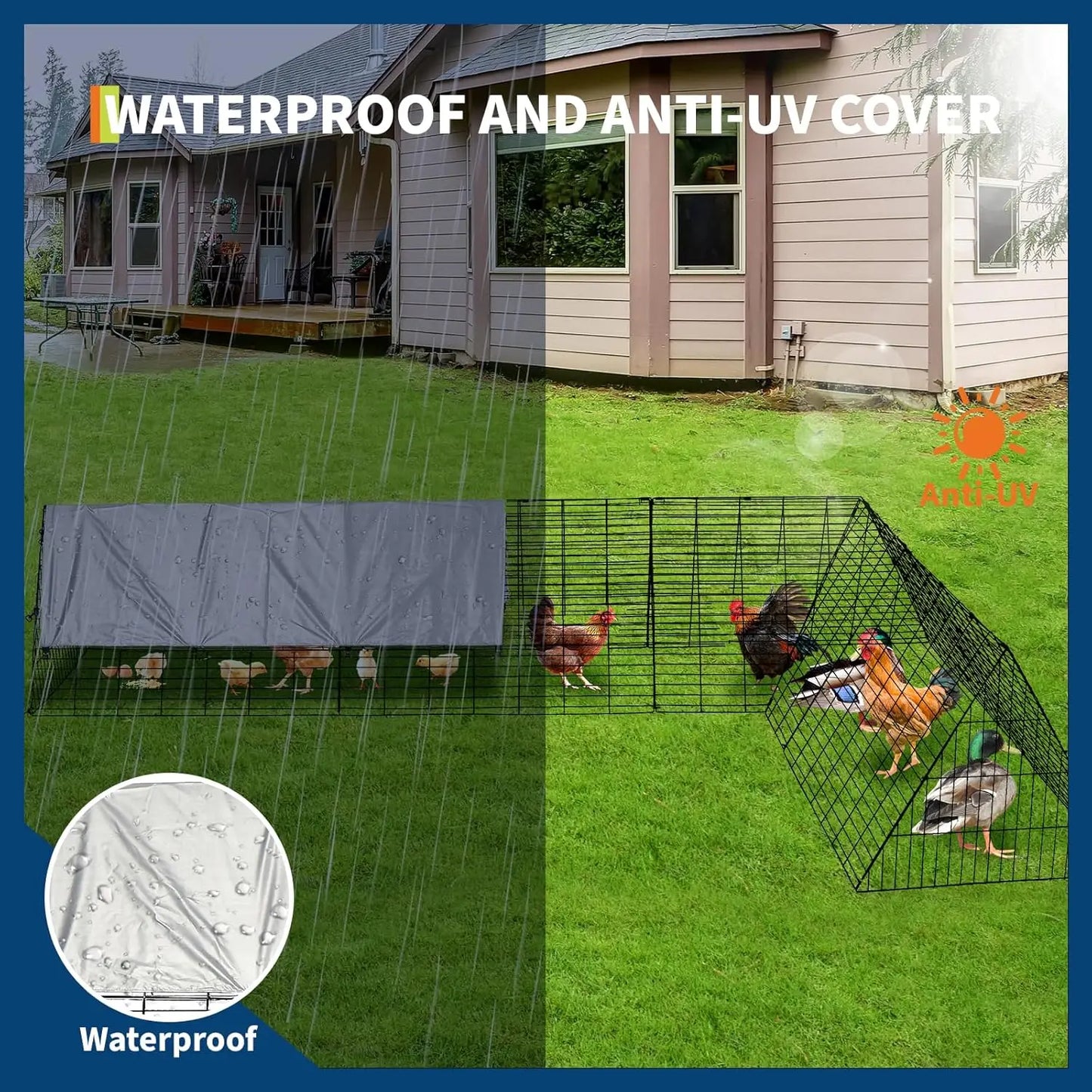 Metal Chicken Coop with Run