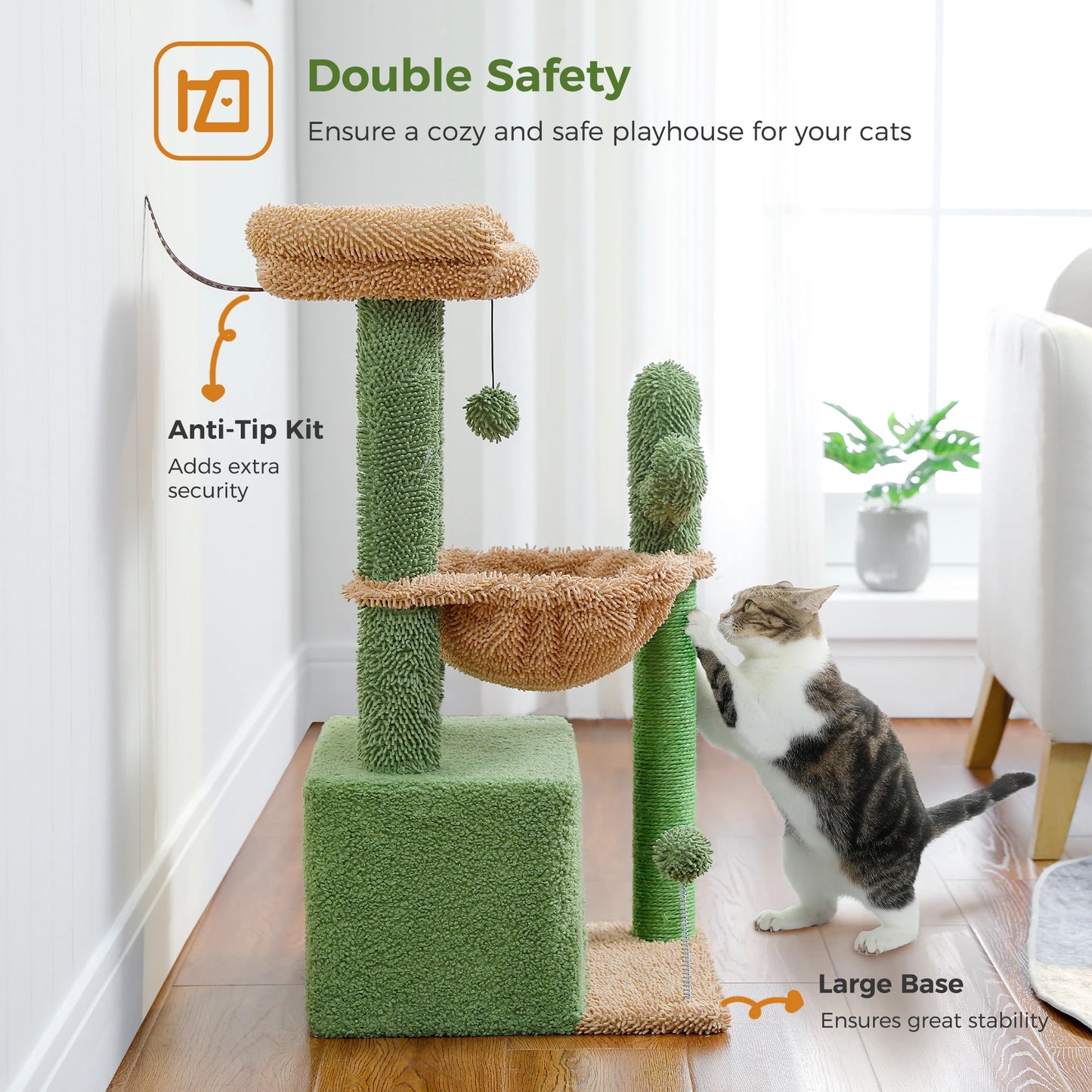 Cactus Cat Tree Tower for Indoor Cats