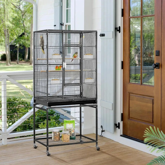 Wrought Iron Standing Large Parrot Parakeet Flight Bird Cage
