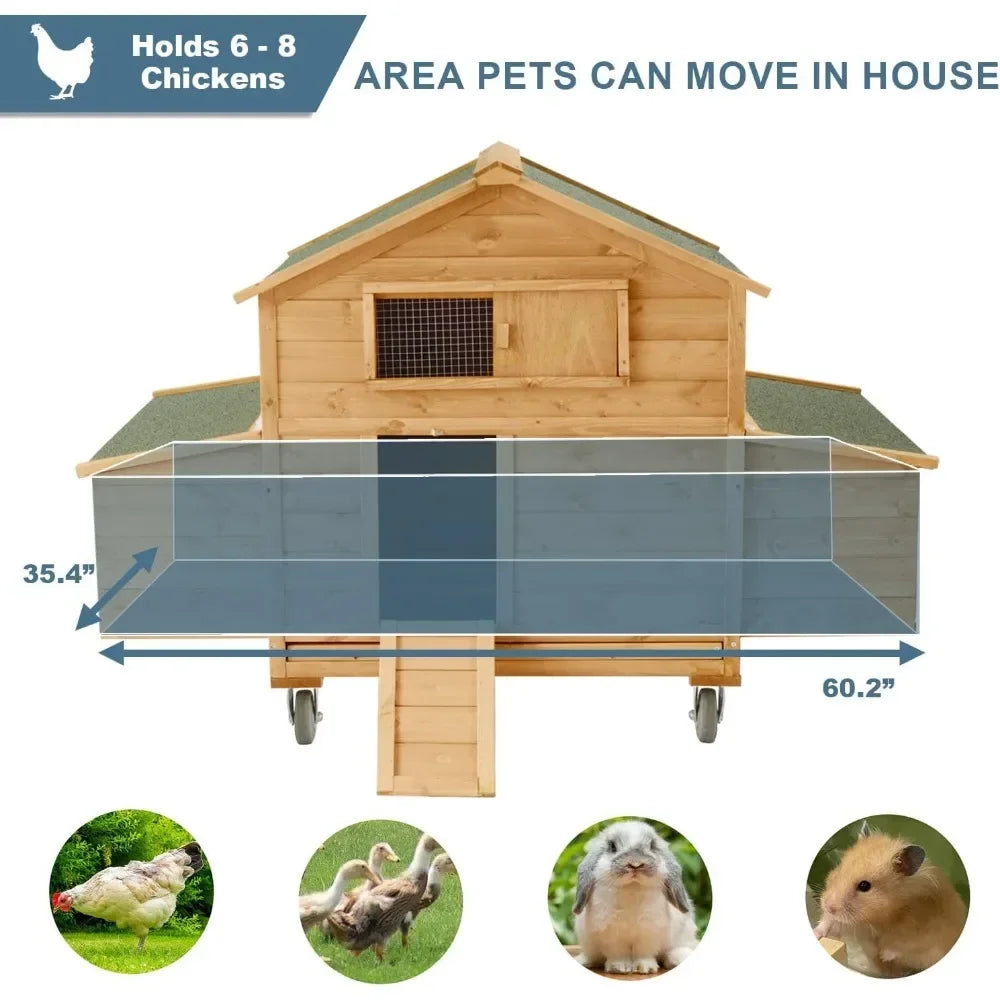 Large Chicken Coop with Wheels
