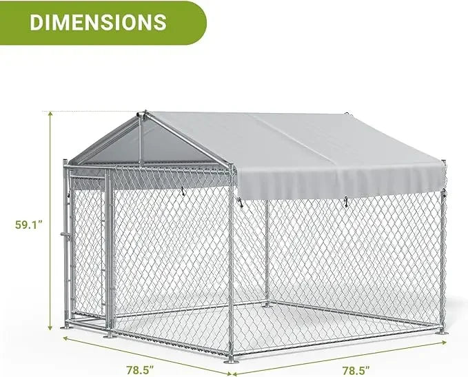 Large Outdoor Kennel with Fully Covered Roof