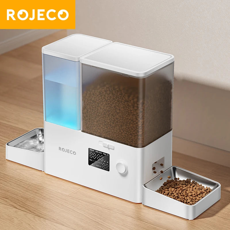 ROJECO 2 In 1 Automatic Pet Feeder