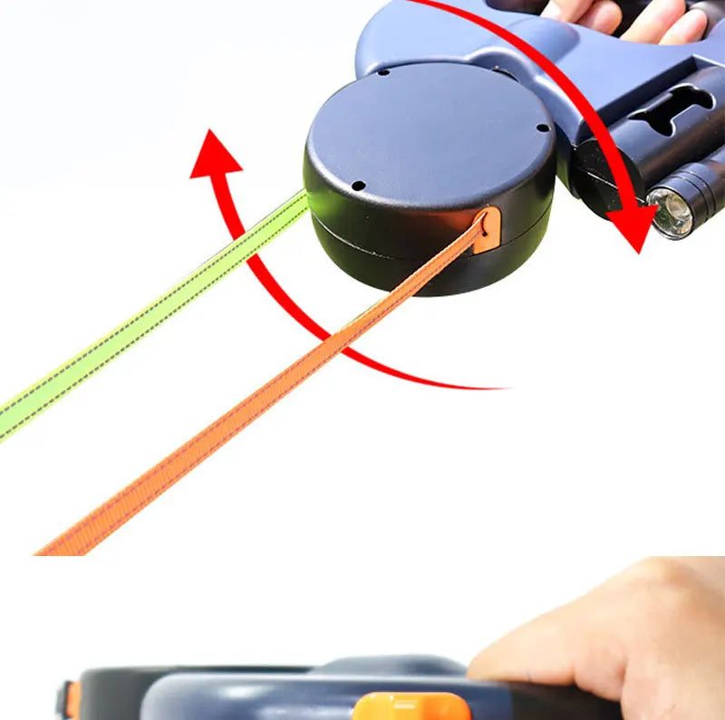 3 in1 Double Head Automatic Retractable Dog leash