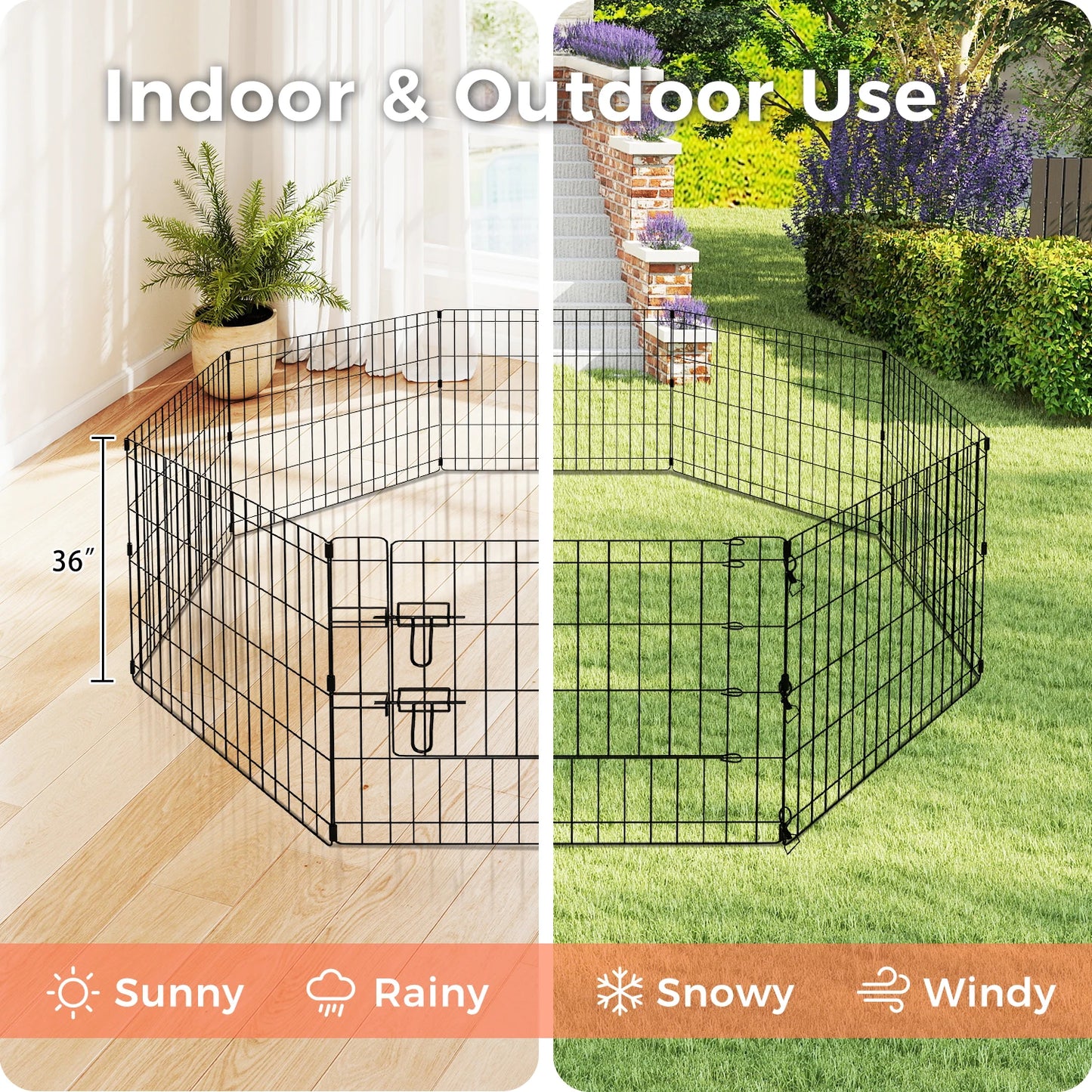 Foldable Metal Exercise Dog Playpen