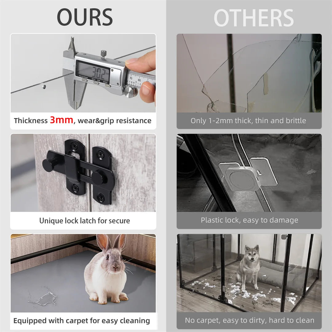 Tempered Glass Pet Whelping Box