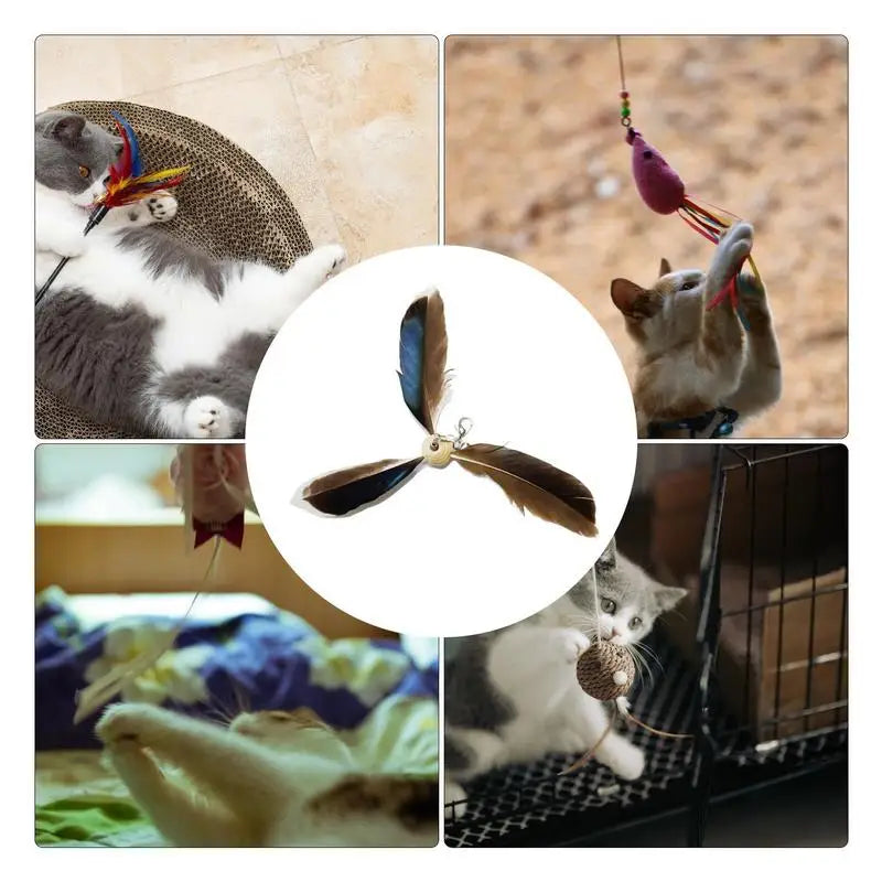 Cat Toys Rotating Cat Feathers Toy