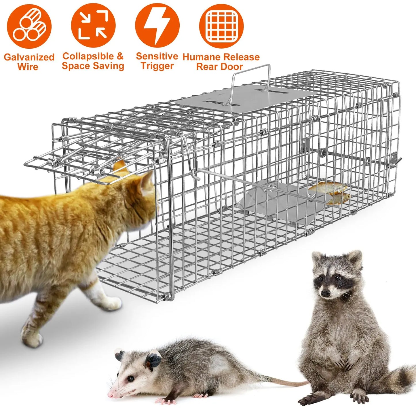 Humane Cat Trap Cage Live Animal Rodent Cage