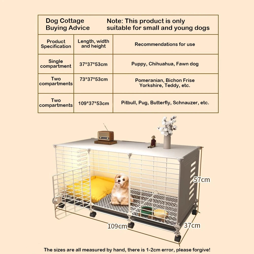 Dog Crate End Table with Wheels & Tray