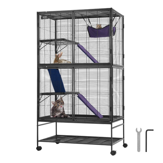 SucceBuy 64.6" Rolling Metal Ferret Cage Large