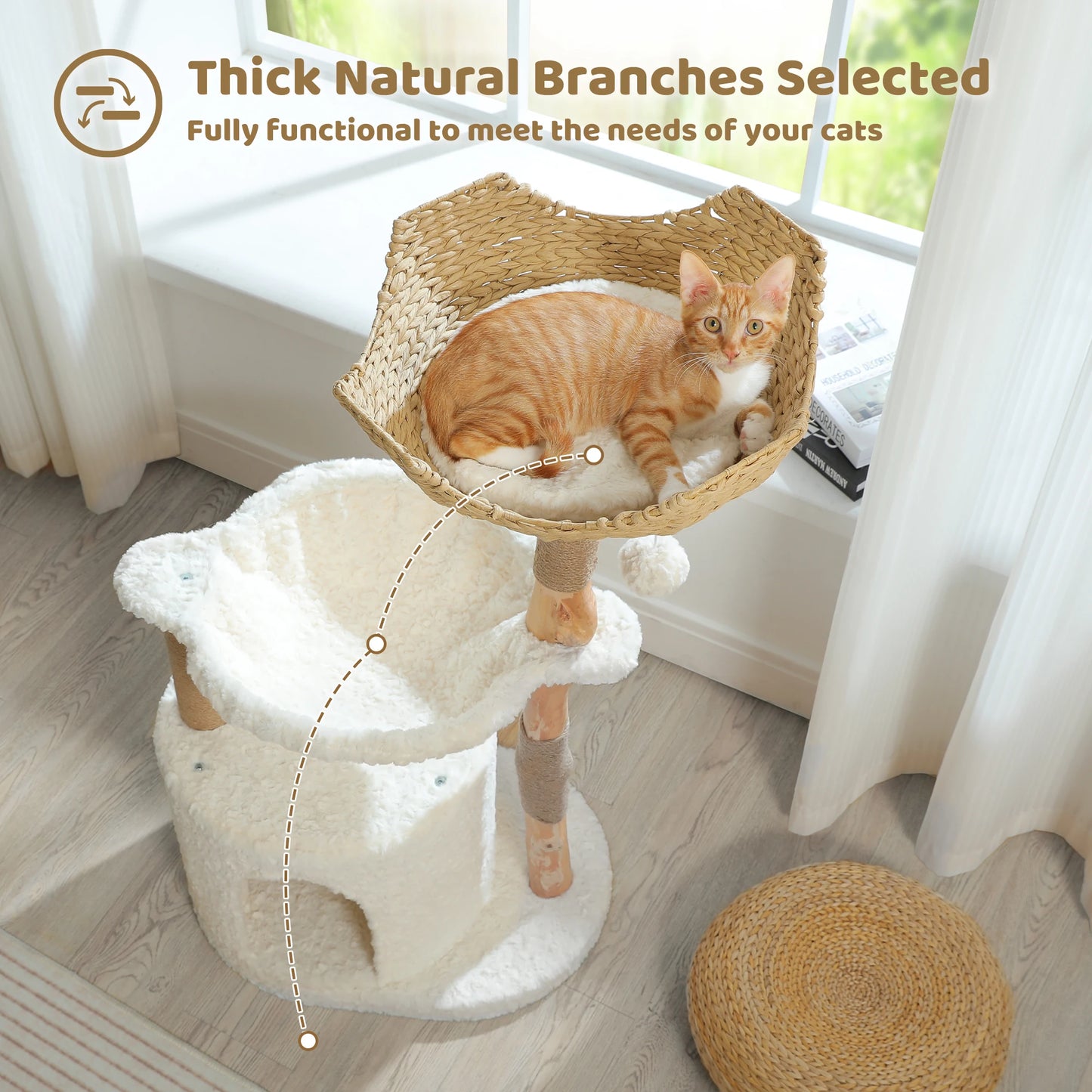 Modern Cat Tree, Luxury Cat House Bed for Indoor
