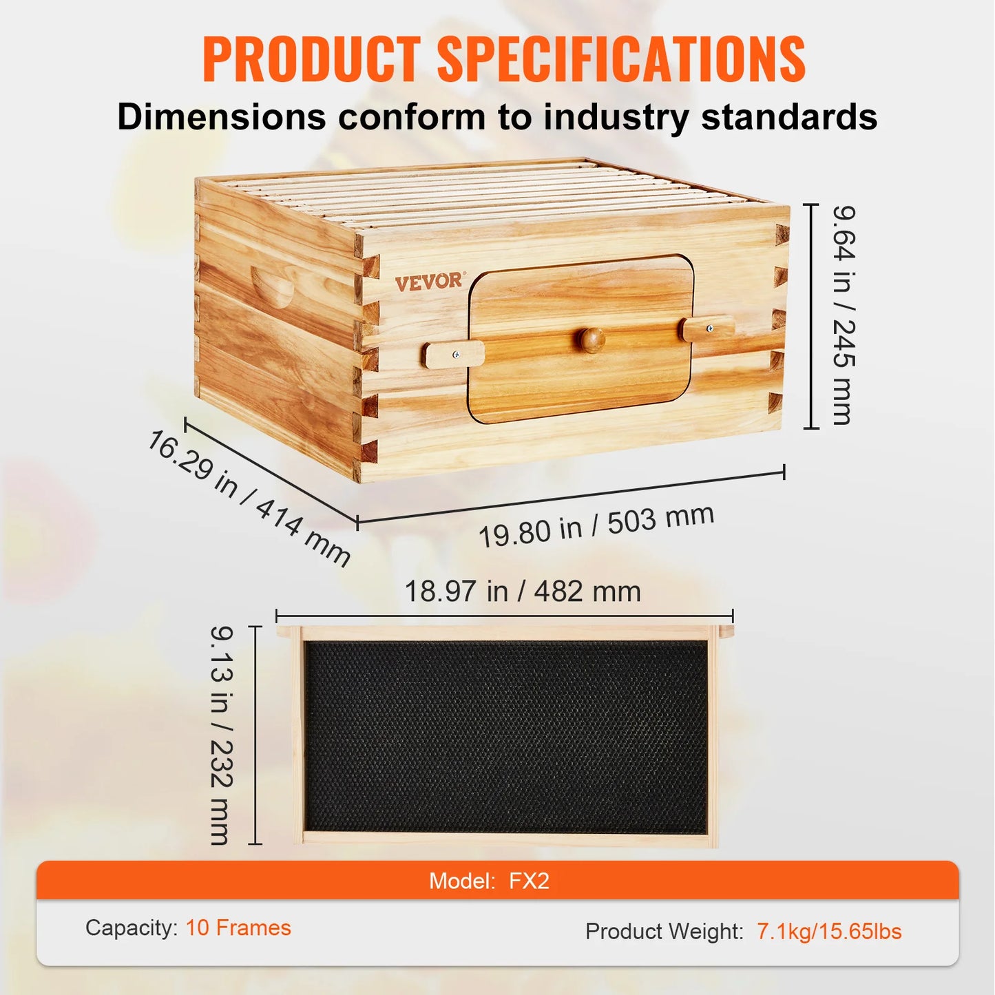 VEVOR Bee Hive Deep Box Starter Kit