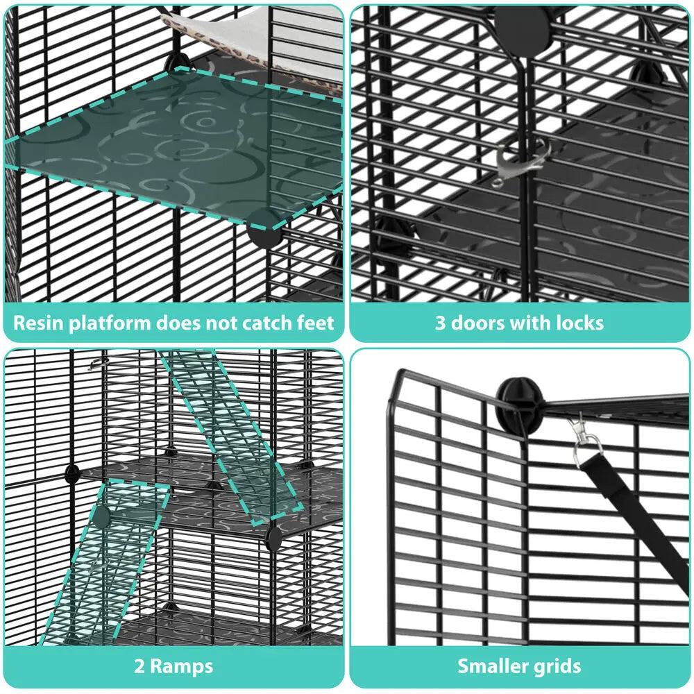 3-Tiers Cat Cage Enclosure
