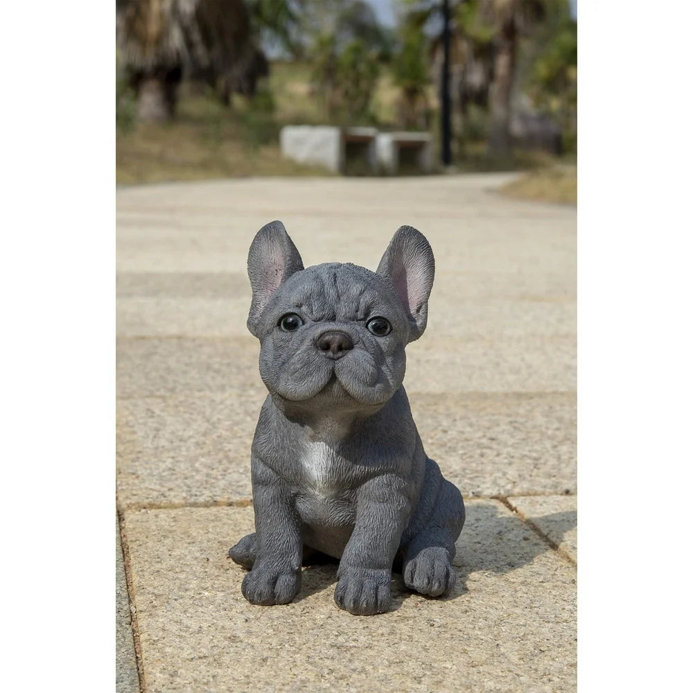 Realistic Blue French Bulldog Puppy Statue