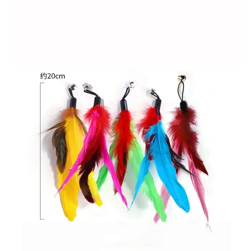 Pet Cat Toy with Bell Color Feather