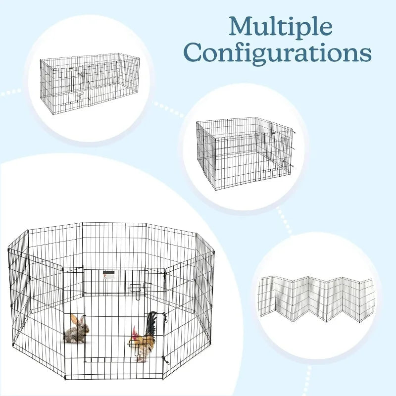 Dog Playpen - Foldable Metal Exercise Puppy Play Pen