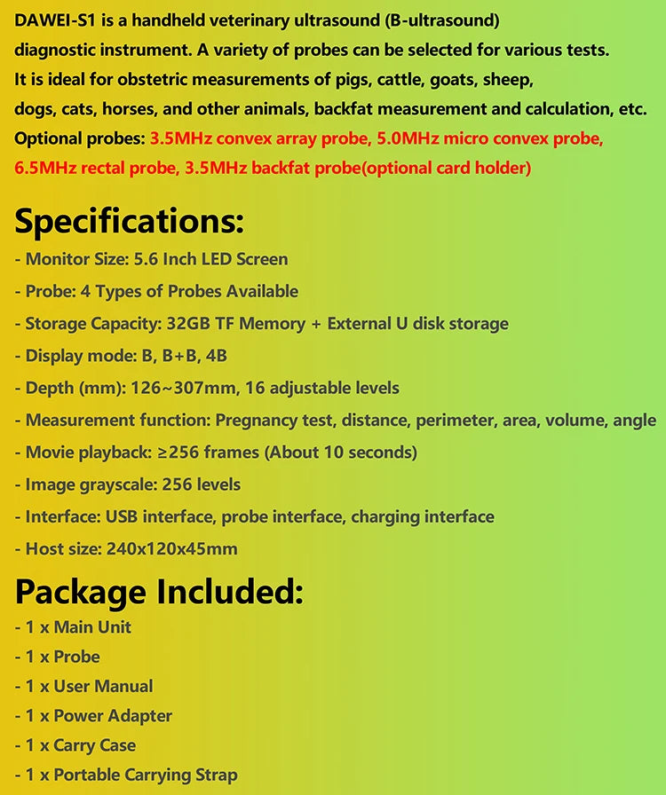 Portable Veterinary Ultrasound Scanner