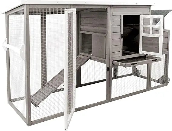 Wooden 75" Chicken Coop with Wheels